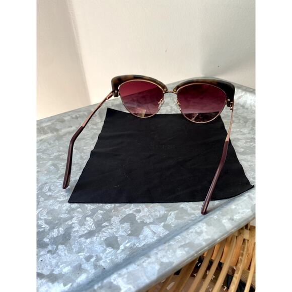 Ted Baker Semi Metal/Plastic Cat Eye Women's Sunglasses Ivory Tortise TBW051 - Picture 10 of 15